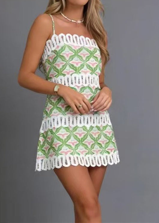 Women's Mini Dress Patchwork Cut Out Summer Style 1