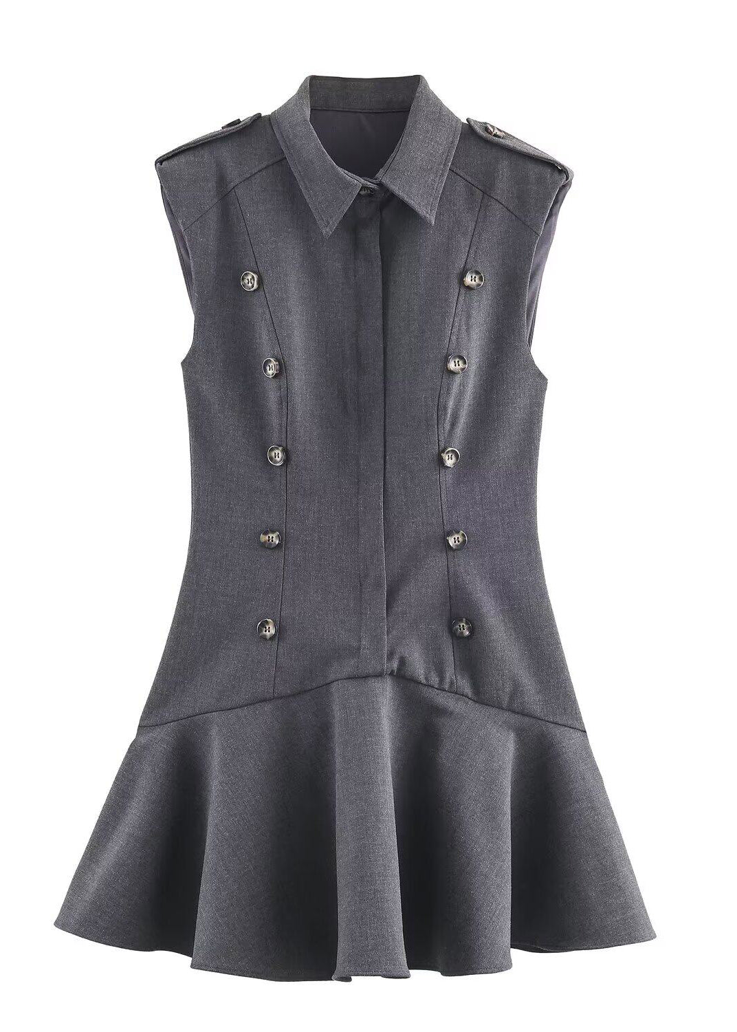 Women's Mini Dress Peter Pan Collar Patchwork Summer Style 4