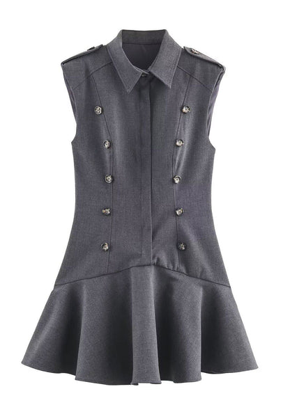 Women's Mini Dress Peter Pan Collar Patchwork Summer Style 4