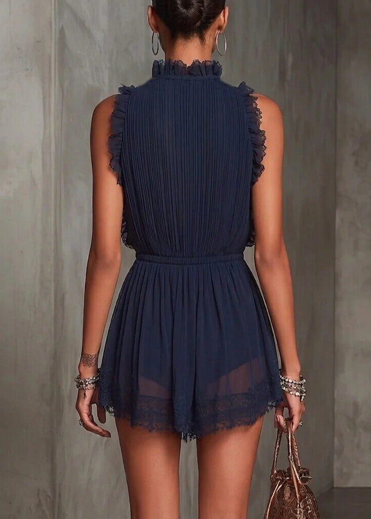 Women's Mini Dress Ruffled V Neck Sleeveless 2