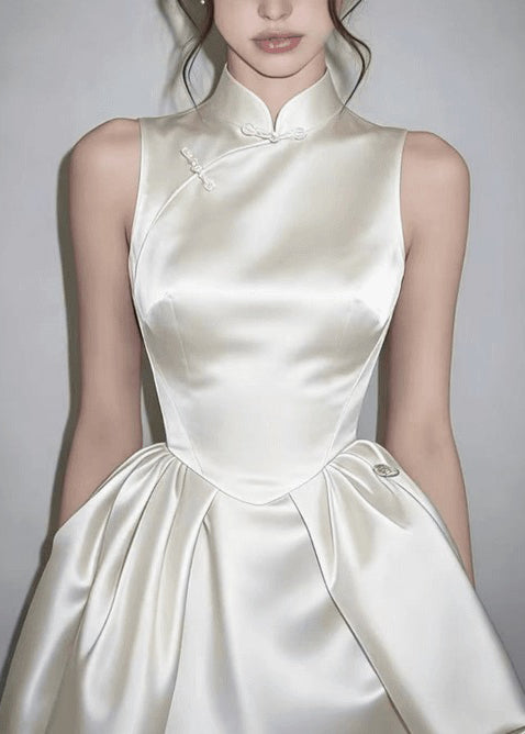 Women's Mini Dress Stand Collar Sleeveless 3