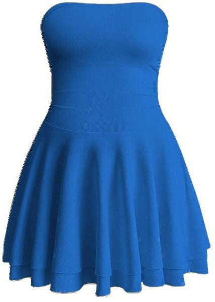 Women's Mini Dress Strapless Layered with Built-In Shorts 4
