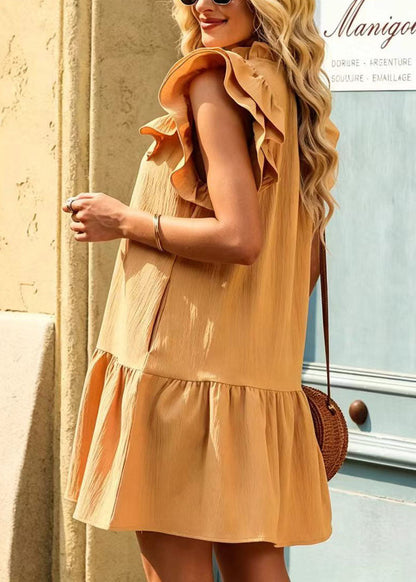 Women's Mini Dress V Neck Butterfly Sleeve 3