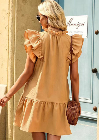 Women's Mini Dress V Neck Butterfly Sleeve 4