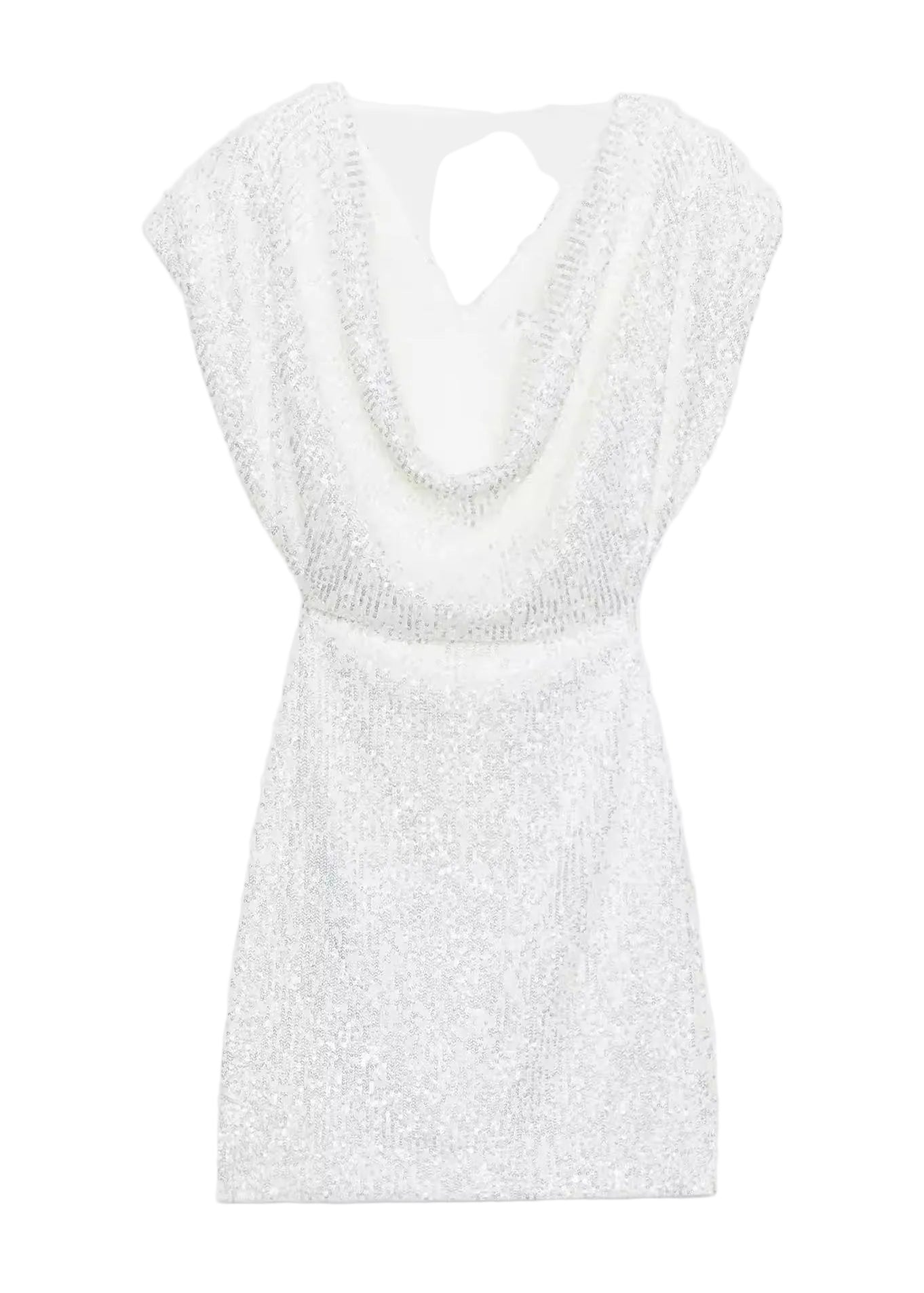 Women's Mini Dress Wrapped Style with Sequins 4