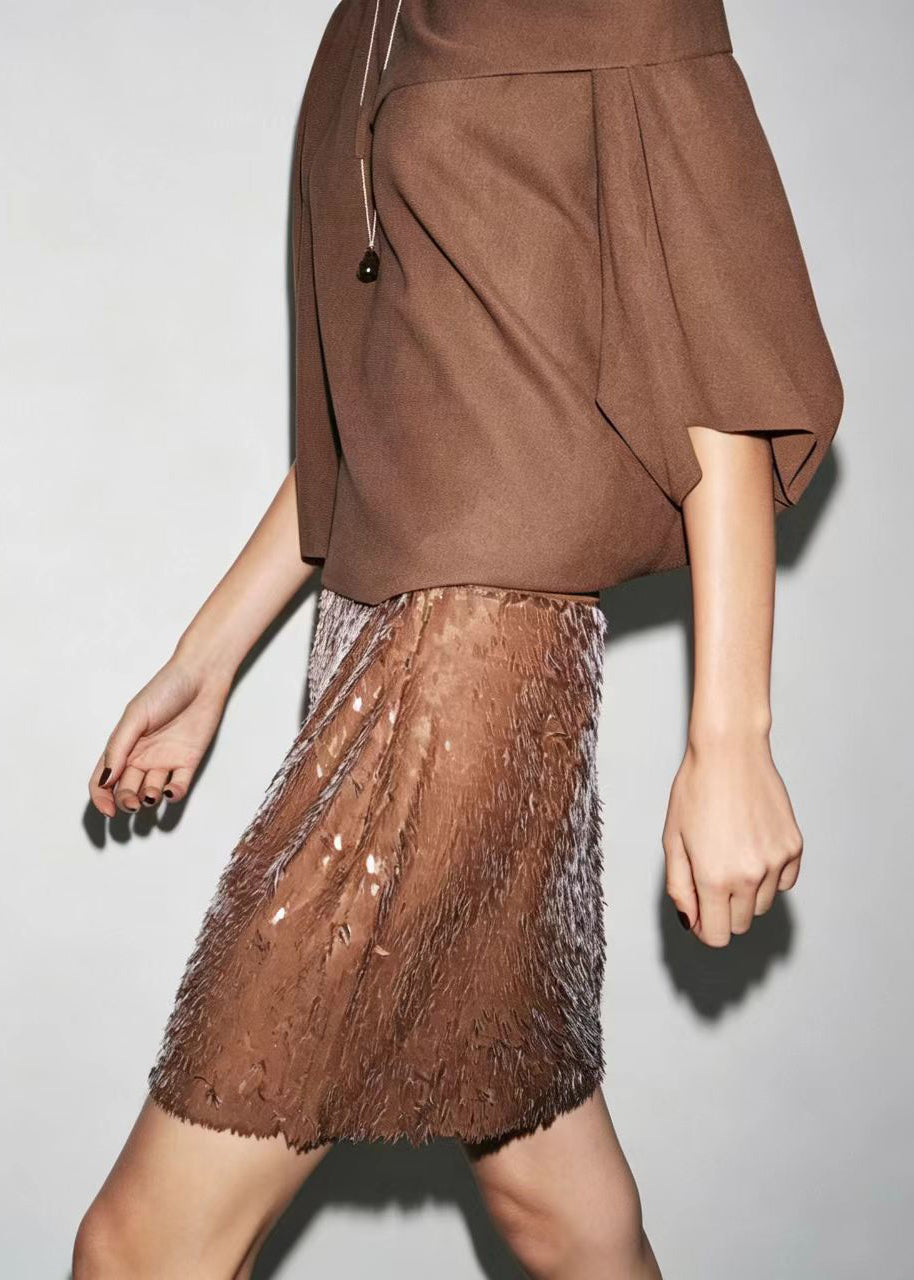Women's Mini Skirt Boho Style Tailored Fit with Sequin Detail 2