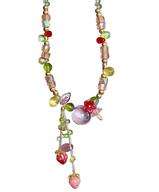 Women's Necklace Asymmetrical Beading Tassel Design 4