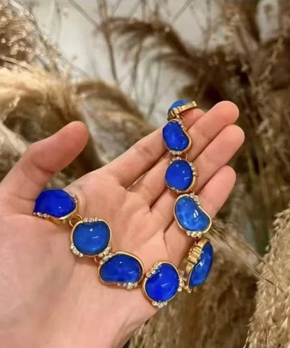 Women's Necklace Vintage Style Blue Gemstone Design 3