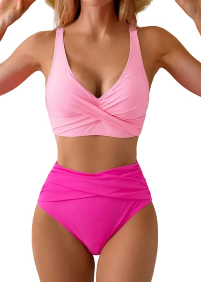 Women's One Piece Swimsuit V Neck Cross Wrap Design 0
