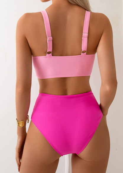 Women's One Piece Swimsuit V Neck Cross Wrap Design 4
