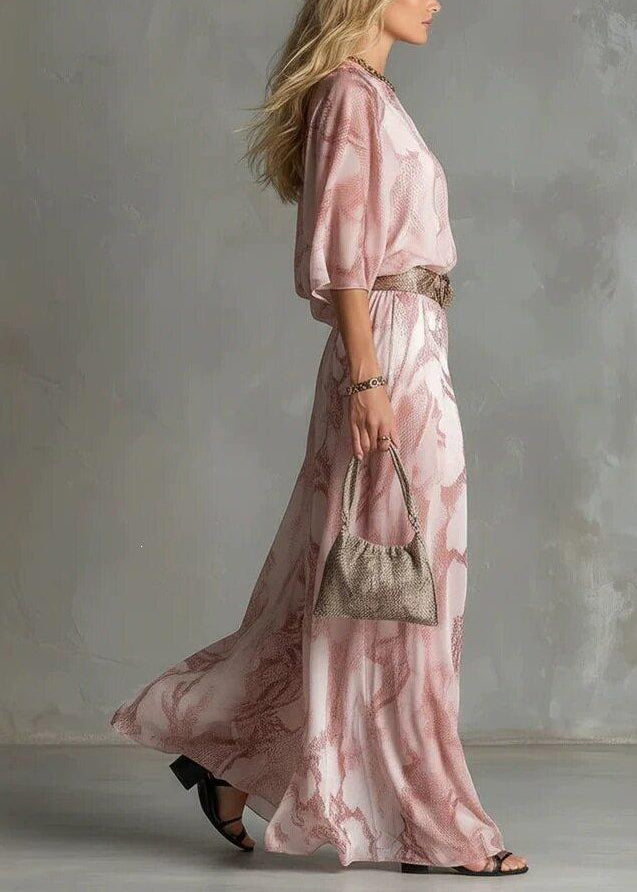 Women's One Shoulder Jumpsuit Asymmetrical Print Flare Sleeve 1