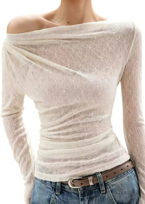 Women's One Shoulder Lace Top Summer Style 0