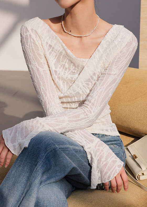 Women's One Shoulder Top Flare Sleeve 1