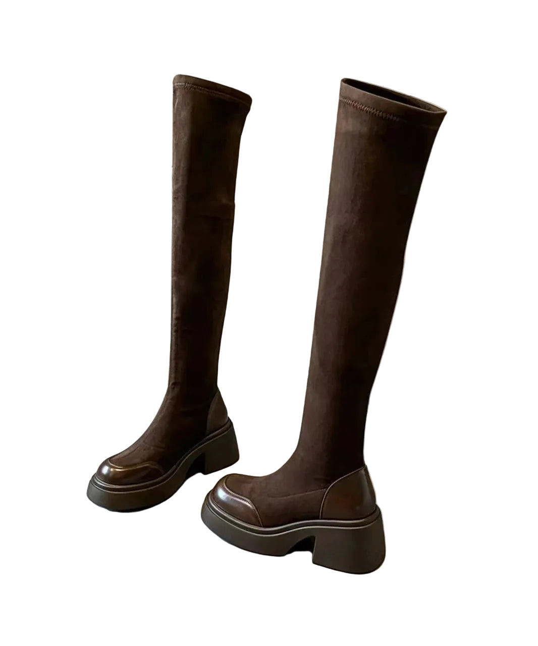 Women's Over The Knee Boots Chunky Heel Retro Style 1