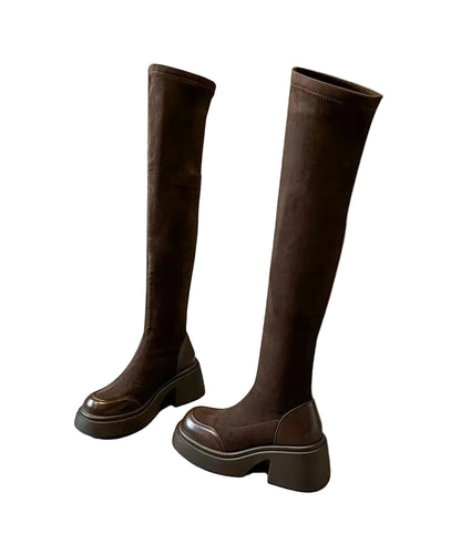Women's Over The Knee Boots Chunky Heel Retro Style 1