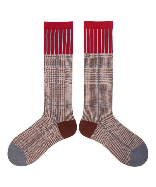 Women's Over the Calf Socks Colorblock Design 3