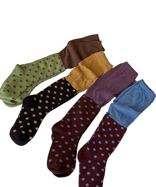 Women's Over the Calf Socks Polka Dot Style 4