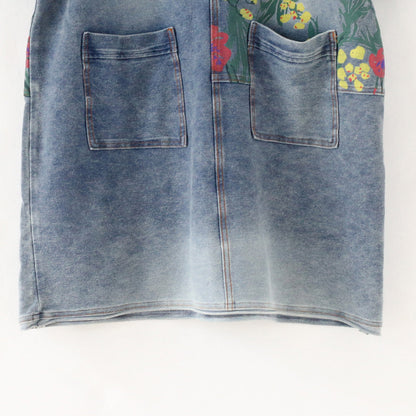 Women's Oversize Denim Dress Casual Floral Shirt Style 4