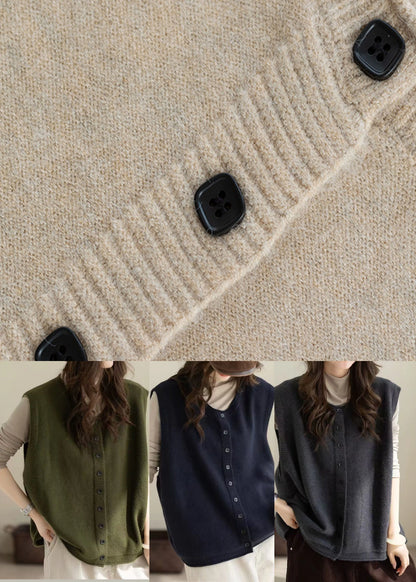 Women's Oversized Button Knit Short Vest 4