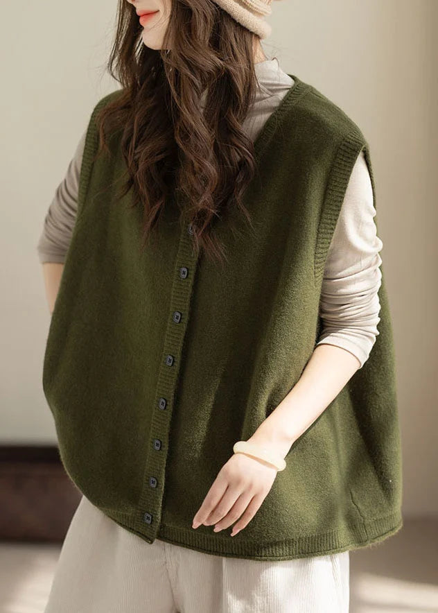 Women's Oversized Button Knit Vest Casual 2