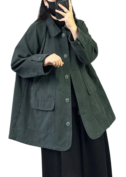 Women's Oversized Coat Patchwork Design with Pockets 0