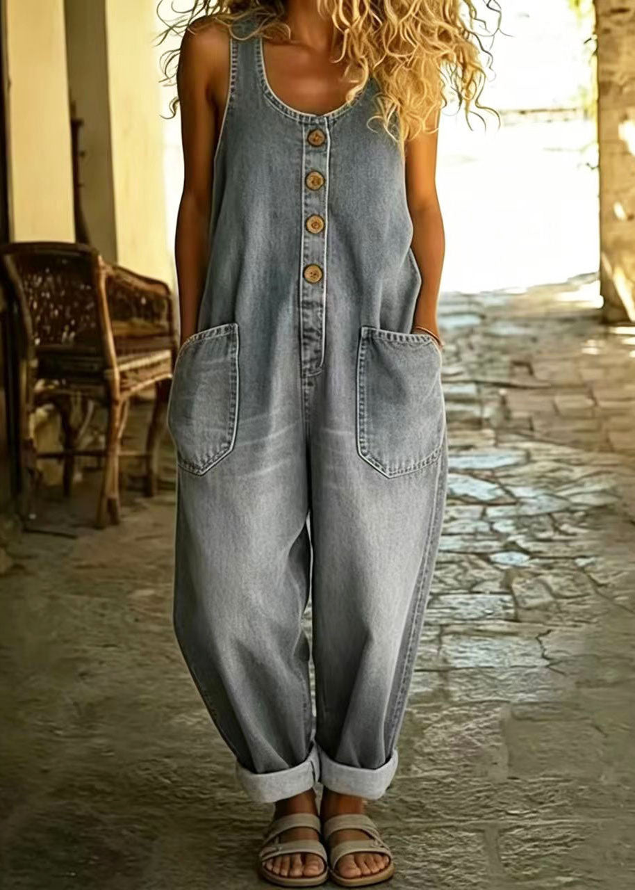 Women's Oversized Denim Jumpsuit Vintage Style 2