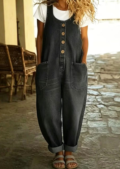 Women's Oversized Denim Jumpsuit Vintage Style 3