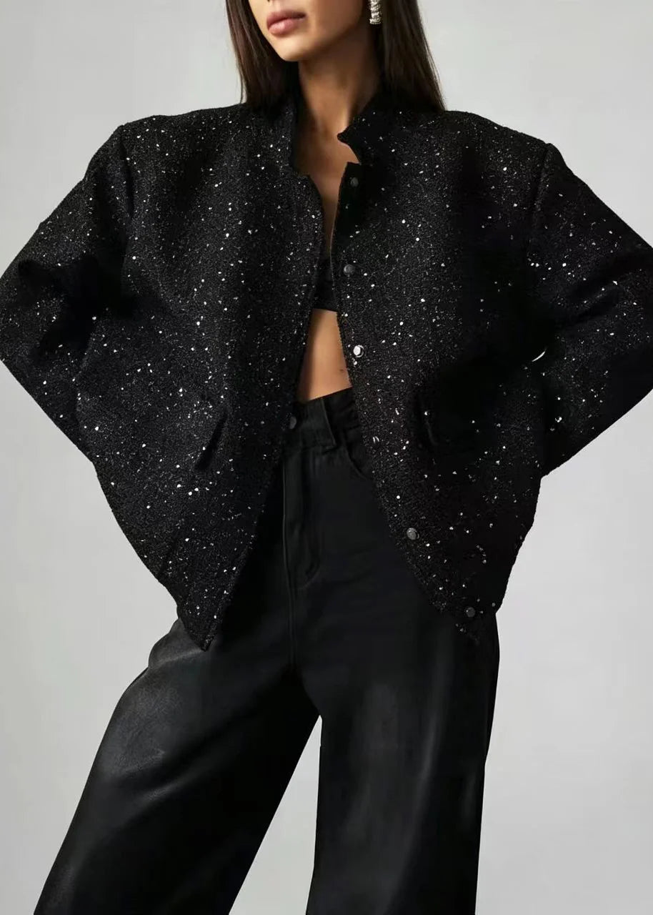 Women's Oversized Jacket Stand Collar Casual Style 2