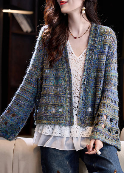 Women's Oversized Knit Coat Hollow Out Loose Fit 1