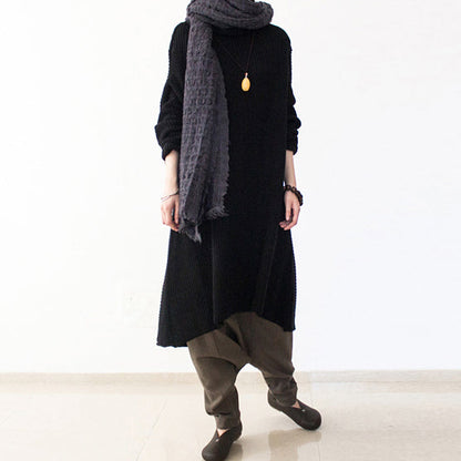 Women's Oversized Knit Dress Turtleneck Long Sleeve 1