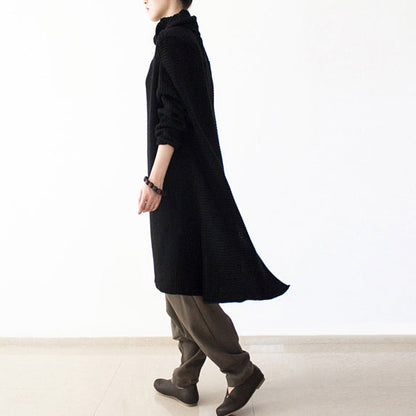 Women's Oversized Knit Dress Turtleneck Long Sleeve 2