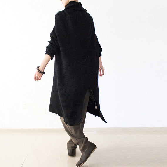 Women's Oversized Knit Dress Turtleneck Long Sleeve 3