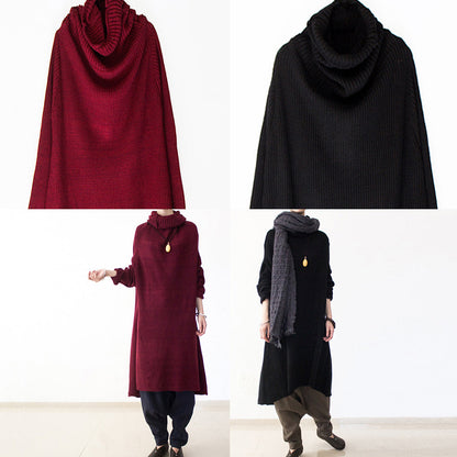 Women's Oversized Knit Dress Turtleneck Long Sleeve 4