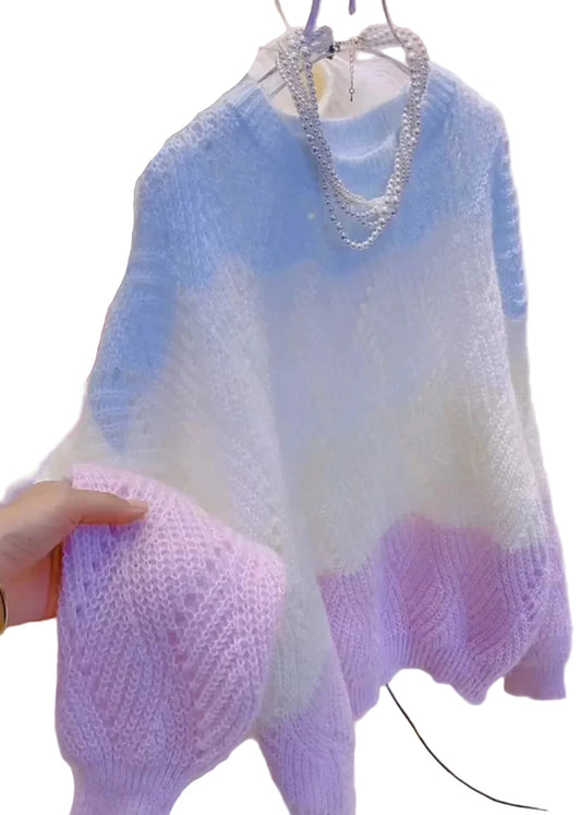Women's Oversized Knit Shirt Boho Style 0