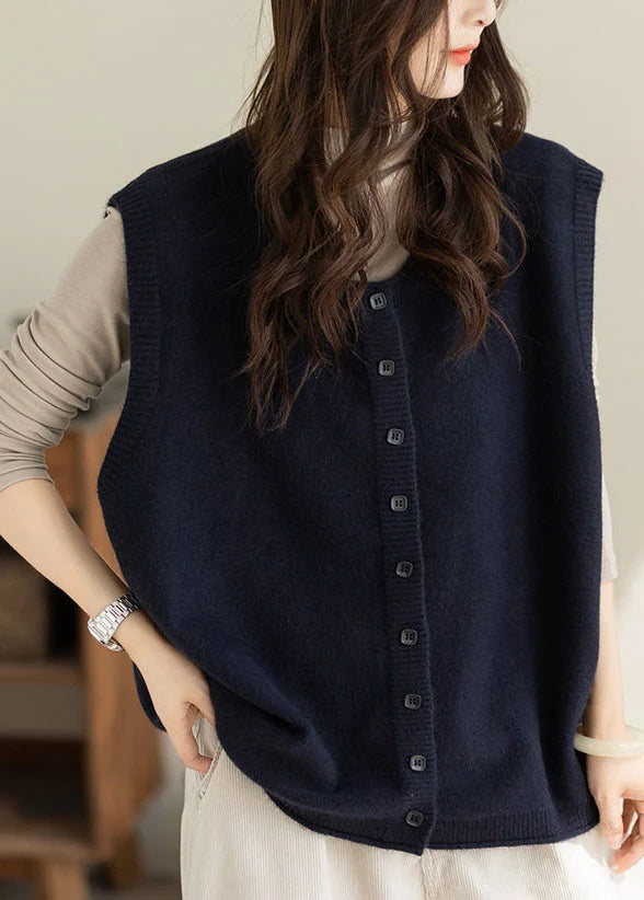 Women’s Oversized Knit Vest Casual Winter Style 1