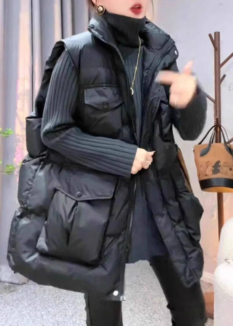 Women's Oversized Parka Vest with Large Pockets 1