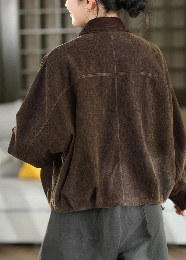 Women's Oversized Patchwork Coat Casual Fall Outerwear 3