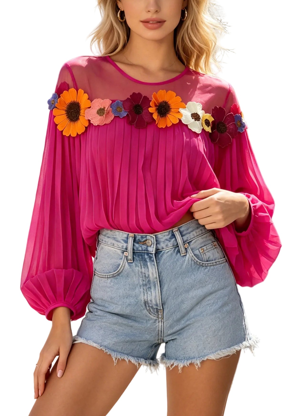 Women’s Oversized Patchwork Floral Top 0