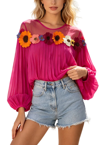 Women’s Oversized Patchwork Floral Top 0