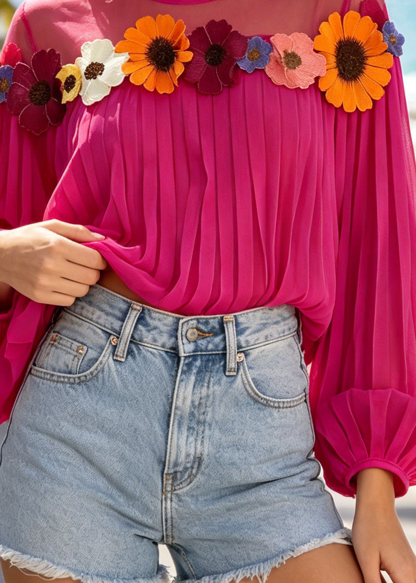 Women’s Oversized Patchwork Floral Top 1