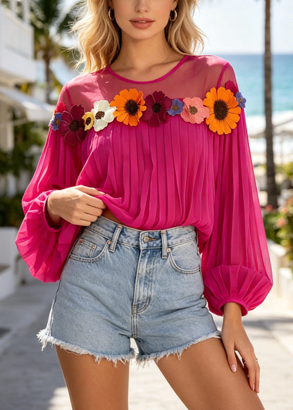 Women’s Oversized Patchwork Floral Top 4