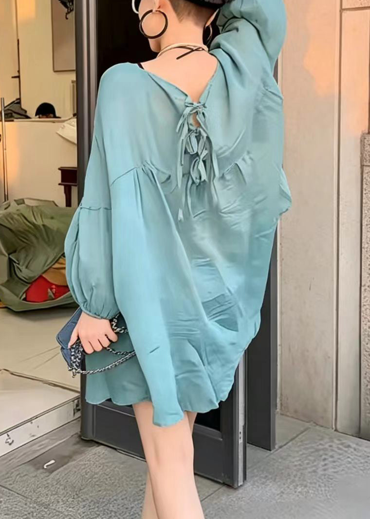 Women's Oversized Shirt Top Lace-Up Style 4