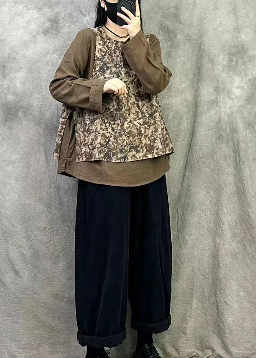 Women's Oversized Top Patchwork Print Plus Size 2