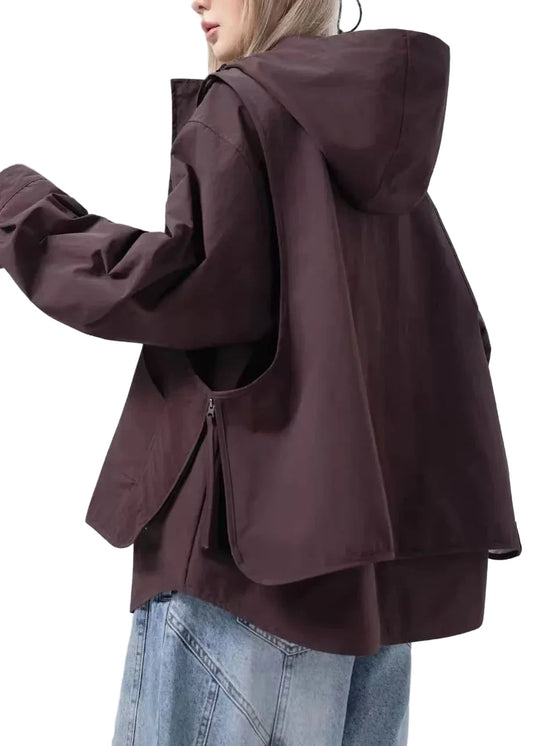 Women's Oversized Trench Coat Patchwork Style 0