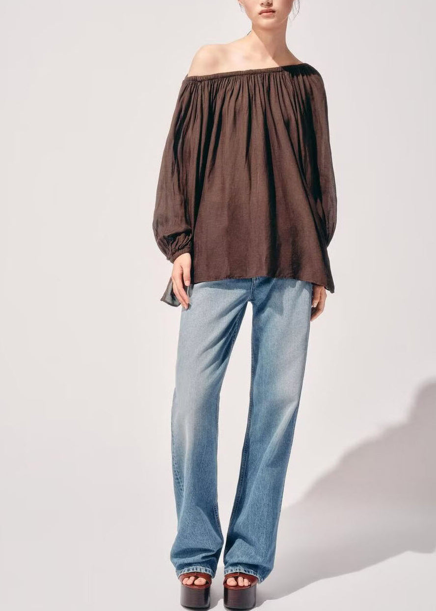 Women's Oversized Wrinkled Shirt Top Summer Style 1
