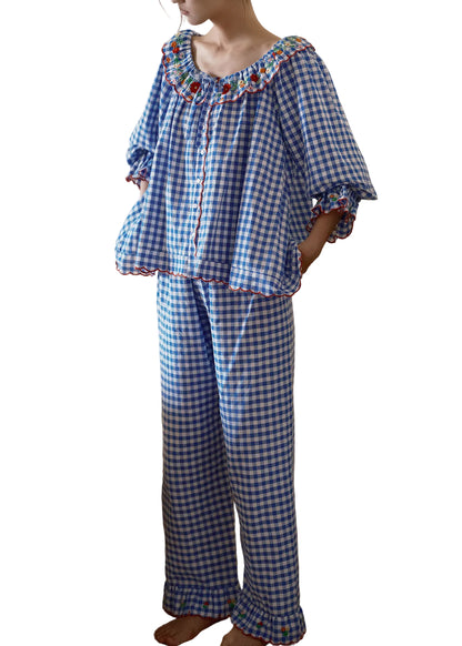 Women's Pajama Sets Plaid Long Sleeve Two-Piece 1