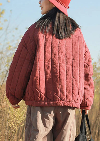 Women's Parka Loose Fit Patchwork Button Front 4