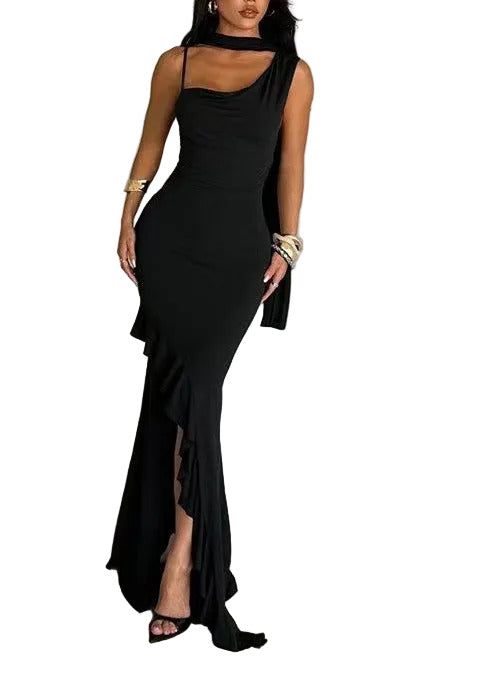 Women's Party Dress Asymmetrical Side Open Summer Style 0