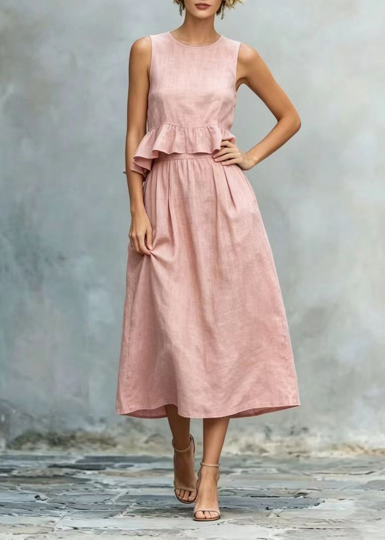Women's Party Dress O-Neck Ruffled Summer Style 1