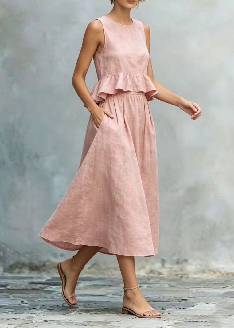 Women's Party Dress O-Neck Ruffled Summer Style 2